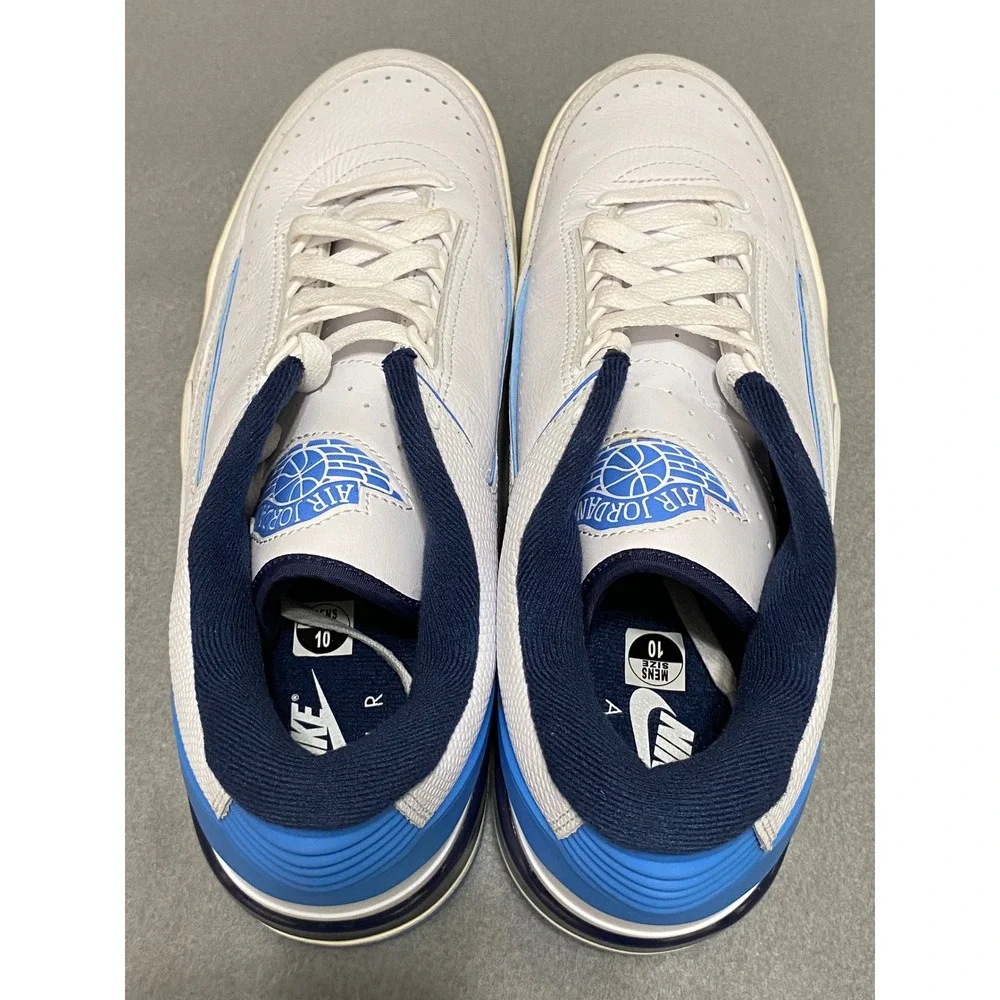 Nike Air Jordan 2 Retro Low UNC‎ White University Blue Navy FD0383-144 Mens 10
